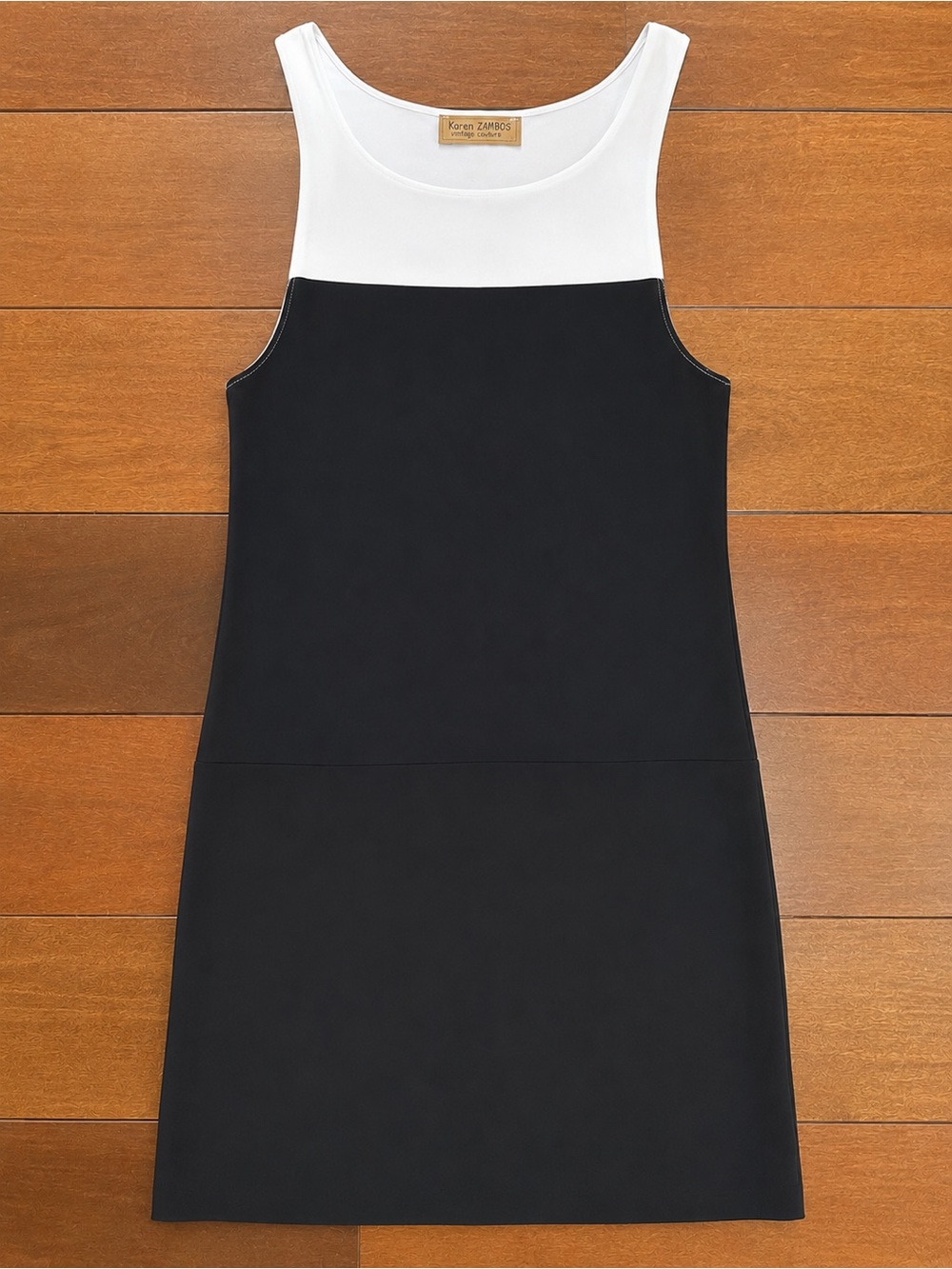 Karen Zambos Vintage Couture Black & White Slip Dress